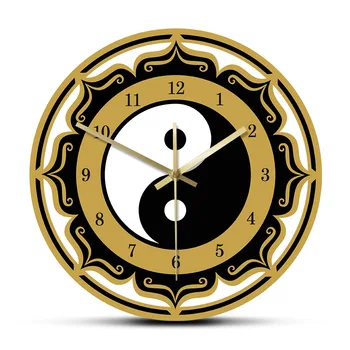 Simbolul Yin Yang Modern Ceas De Perete Filozofia Chineză Taoist Amuleta Arta De Perete Spiritualitate Decor Acasă Mișcarea Tăcut Perete Ceas