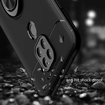 KEYSION Inel de Metal Caz Pentru Redmi 9 Mat Moale de Silicon rezistent la Șocuri Spate Telefon Acoperă pentru Xiaomi Redmi Nota 9 10X 4G 10 Pro 5G