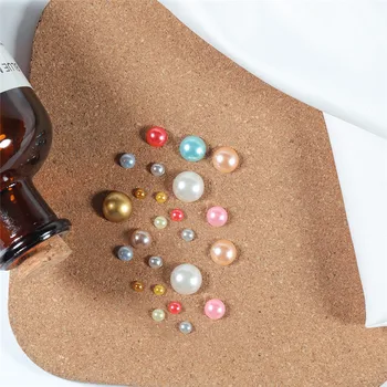 1 Cutie de formate Mixte Semicerc Rotund Imitație Pearl de Culoare Curcubeu Patch-uri de Unghii de Plastic, Rășină Pentru Femei Fete DIY Accesorii