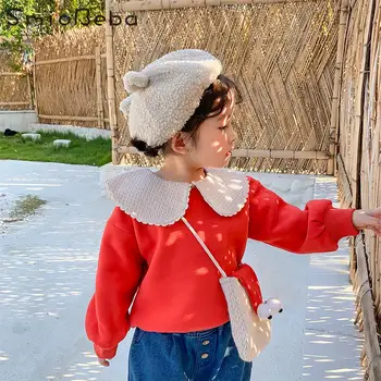 Coreea de sud este Nou Toamna Pulover Cald+saci de Fete de Iarnă de Pluș Pulover Copii Străini Vârful Îngroșat Fete Bluze Camasi Copii