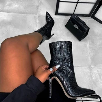Glezna Cizme Pentru Femei tocuri Înalte de Moda a Subliniat toe Doamnelor Sexy pantofi cu Toc 2020 Nou Toamna Cizme de Iarna Marimea 35-42