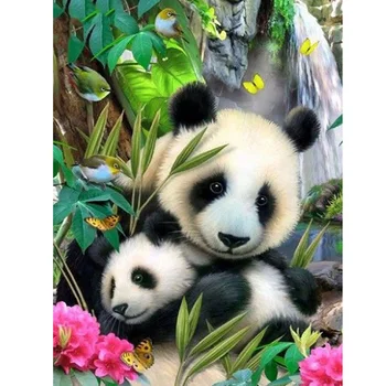 5D DIY Diamant Pictura Animal Panda Cross Stitch Kit Complet Pătrat Rotund Burghiu Broderie Diamant Imagine Mozaic Decor Acasă Cadou