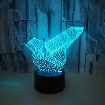 Racheta Model LED 3D Lumina de Noapte În 7 Culori Intermitente Remote Touch Usb Iluzie starea de Spirit Copil Sleeepping 3D Lampa Decor Acasă