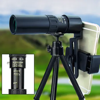 4K 10-300X40mm Super Telephoto Zoom Telescop Monocular Portabil Zoom Mare Profesionala pentru Vanatoare Camping Viziune de Noapte
