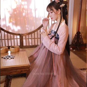 Pitoresc Zână Cosplay Costum Tradițional Chinezesc pentru Femei Elegante Hanfu Fata Rochie de Dans Popular, Broderii Vintage Florale