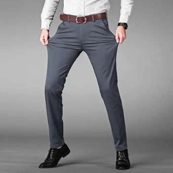 Vomint Brand Nou Oamenii de Afaceri Pantaloni Regular Straight Fit Stretch Pantaloni Casual Pantaloni Costum de Elasticitate Buzunarul de la Pantaloni Detalii