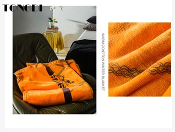 TONGDI Pătură Raschel Moale Îngroșat Grele Cald Lână Elegant Eco-friendly Decor de Lux Pentru a Acoperi Canapea extensibilă Cuvertură de pat de Iarna