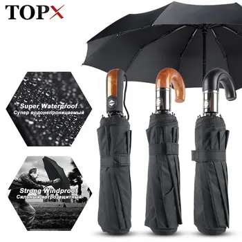Stil clasic englezesc Umbrela Bărbați Automată 10Ribs Pliere Vânt Puternic Rezistent la Umbrele de Ploaie Femei de Afaceri de Calitate Umbrelă de soare