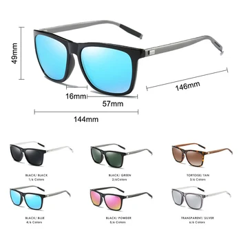 DYTYMJ Polarizat ochelari de Soare Barbati 2020 UV400 permis Oglindă Pătrat ochelari de Soare Retro Vintage Anti-Orbire Ochelari de Soare Pentru Barbati