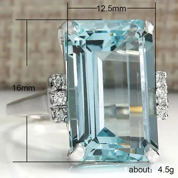 Visisap Cer Albastru Super Mare Geometrice Inele de Zirconiu pentru Femei 4 Culoare Cristal Bijuterii de Logodna Inel de Nunta Dropshipping B2593