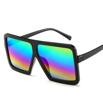 Mare Cadru Pătrat ochelari de Soare Retro Oglindă UV400 pentru Bărbați și Femei, Protecția Ochilor Ochelari de Decor