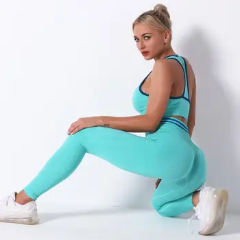 Femei activewear 2 buc Yoga Set benzi de Fitness Haine Costume de Sport fără sudură sport seturi de femei Antrenament de formare seturi de yoga tinuta