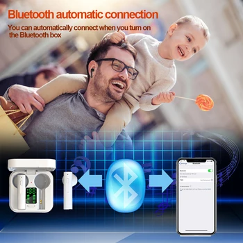 Căști fără fir Bluetooth 5.0 Cască TWS Mini HIFI In-ear Sport Execută setul cu Cască Suport iOS/Android Telefoane HD Apel