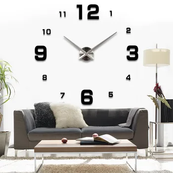 2019 Design Modern, s-au Grabit Cuarț Ceasuri Ceasuri de Moda Oglindă Autocolant Diy Living Decorul Camerei New Sosire Real 3d de Mare Ceas de Perete