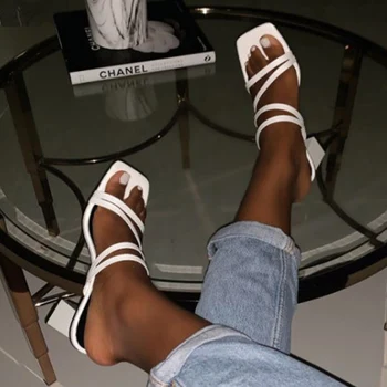 Femei Pantofi de Pompe de Femei Sandale Tocuri Flip-Flops Pantofi Toc Bloc Sexy Papuci de casă Slip-on de Vară Doamnelor Slide-uri de Bandă Îngustă