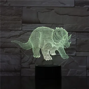 Rinocer Lampa de Noapte Colorate Acrilice Lampa Pentru Petrecerea Holograma 3D Luminaria Culoare Schimbare Lampa de Masa Copii Cadou de Ziua 1704