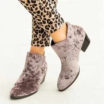 Noi Femeile Glezna Cizme Toamna Iarna Mijlocul Tocuri Chelsea Cizme Vintage Cu Fermoar Rotund Toe Platforma Doamnelor Pantofi