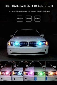 10x T10 Canbus LED-uri Auto din Silicon Lumini T10 194 W6W Nici o Eroare Filament COB Lumina Alb Cald Car Styling Rosu Cristal de Gheață de Culoare Albastru
