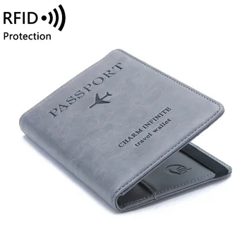 ZOVYVOL Femei Bărbați RFID Epocă de Afaceri Pașaport Acoperă Suport Multi-Funcția ID Card Bancar din Piele PU Portofel Caz de Călătorie Portmonee