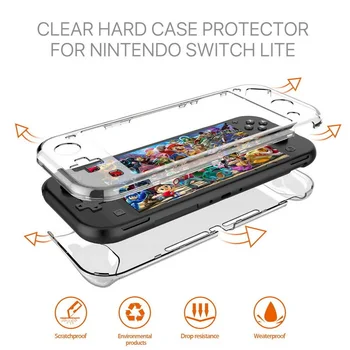 Caz de protecție Limpede Transparent rezistent la Șocuri PC Greu Caz de Protecție din Față + Spate Capac Full pentru Nintendo Comutator Lite