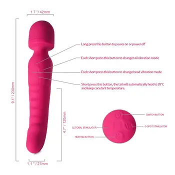 Încălzire Silicon Vibrator Vibrator pentru Femei AV Baghetă Magică Masaj punctul G Vibrații Stimulator Clitoris Jucarii Sexuale pentru Femei Masturbator
