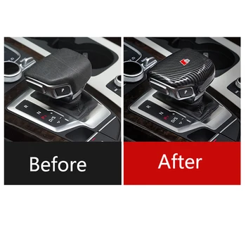 Fibra de Carbon Mașină Consola schimbătorului de Viteze cap acoperire Cadru trim autocolant pentru Audi A4 A5 A6 A7 Q5 Q7 S6 S7 styling Auto Accesorii