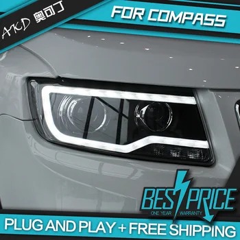 AKD Masini Styling Faruri Pentru Jeep Compass 2012-Faruri LED, lumini Bi-Xenon Fascicul proiectoare Ceata angel eyes Auto