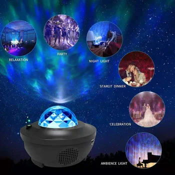 Bluetooth Music Night Lampa RGB Val de Apă de Lumină Decorativă de la Distanță de Control Lămpi de Proiecție Copii Cadouri Pentru Noptiera Dormitor Decor