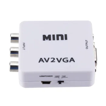 Noua Moda Mini HD AV2VGA Video Converter AV RCA CVBS to VGA Converter Video Converter Cu Audio Converter 3.5 mm, La PC HDTV