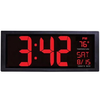 Mare Sn Electronic De Mare Ceas De Perete Desktop Led-Uri Digitale Ceas Calendar Termometru Lumina Zilei De Economisire De Bucătărie, Ceas Murală Ue