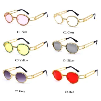 Vintage Personalitate ochelari de Soare BrandDesigner Diamant ochelari de Soare Femei Steampunk Multicolore Stras Nuante UV400 Oculos