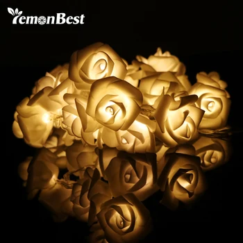 Lemon 2,5 M Zână 20-LED Floare Trandafir Șir de Lumini cu Baterii pentru Valentine Nunta petrecere Ghirlanda Decor de Crăciun