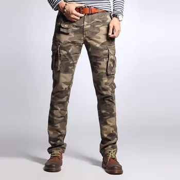 2020 Nou Designer De Moda Pentru Bărbați Blugi Slim Fit Multi Buzunare Casual Pantaloni Bărbați În Aer Liber Camuflaj Pantaloni Militare Homme