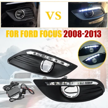 Pereche Auto LED DRL Fata de Conducere Lampa Foglight de Zi Lumina Alb Galben Pentru Ford Focus 2008 2009 2010 2011 2012 2013