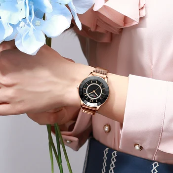 CURREN Fermecător Stras Cuarț Ceas de Design de Moda Ceasuri Femei Banda din Oțel Inoxidabil Ceas de sex Feminin de Lux reloj mujer
