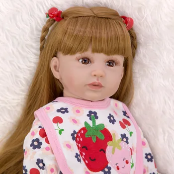 Mare de 60 cm bebe Renăscut Copilul Fata de Păpuși realiste Printesa perucă blondă silicon vinil Renăscut baby Doll lol Pentru Copii, cadou jucarii