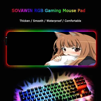 XGZ Anime Fată Drăguță Gaming Mouse Pad RGB Gamer Mare Mousepad de Iluminat cu LED USB Keyboard Colorate Birou Pad pentru Laptop PC Desktop
