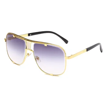Cele mai noi Glamour Bărbați ochelari de Soare de Designer Pătrat Cadru din Aliaj de Epocă Ochelari de Soare de Marcă de Lux Nuante UV400