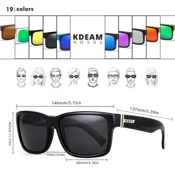 KDEAM Oglindă Polarizat ochelari de Soare Pentru Barbati Albastru Translucid Cadru Nuante Femei Pătrat Exterior de Conducere Designer de Ochelari de Soare