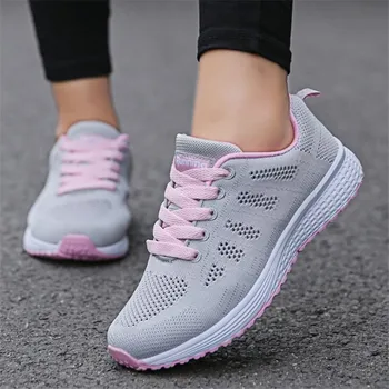 Adidasi Casual pentru femei pantofi 2021 ochiurilor de plasă respirabil de sex feminin de tenis de pantofi de femeie dantelă-up lady rularea pantofi plat cu femei adidași