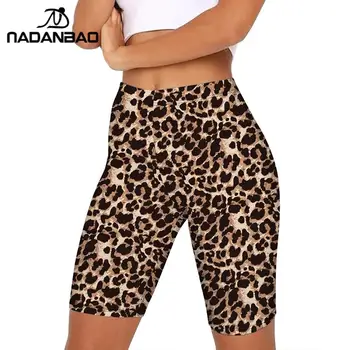 NADANBAO New Sosire Clasic Leopard Scurt Jambiere Femei Sexy Sportive Pantaloni Fitness de Înaltă Talie Elastic Slim Leggins Antrenament