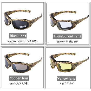 4 Obiectiv Armata Tactice Polarizat Ochelari de Protecție UV Drumeții, Ciclism Pescuit ochelari de Soare Militare Airsoft de Fotografiere Ochelari de protecție Ochelari de