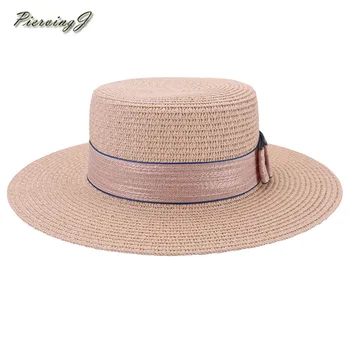 PiercingJ Femei Bowknot Pălărie De Paie, Pălării De Vară Margine Largă Pălărie De Soare