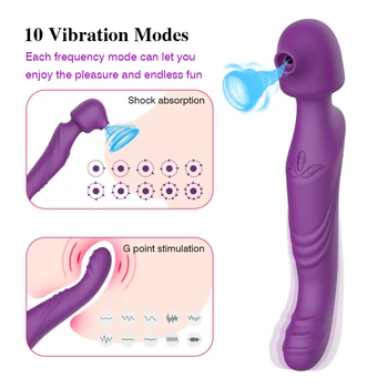 Motoare duble Suge Vibratorul Pentru punctul G Mare Dildo Vibrator Pentru Femei Vaginale stimularea clitorisului Masaj Masturbator