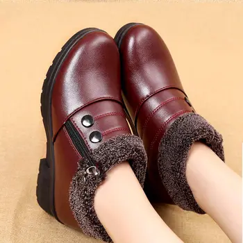 Femei Cizme 2020 Moda Cizme Impermeabile de Iarnă Pantofi Femei Casual Glezna Usoare Cald Cizme de Iarna din Piele Moale
