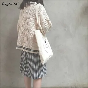 Cardigan Femei Spriped Singur Pieptul Bej de Primavara Toamna coreea Style All-meci Moda Casual Confortabil Streetwear Chic