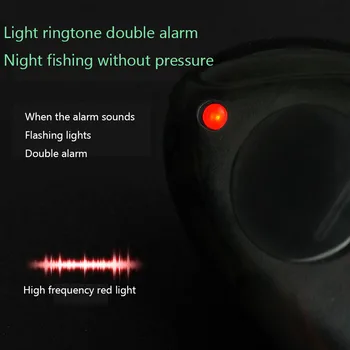 Automat tijă de Pescuit Bite Alarm LED Indicator Wireless Tampon Negru Sunet de Alarmă de Crap, Pescuit de Noapte strălucesc în întuneric