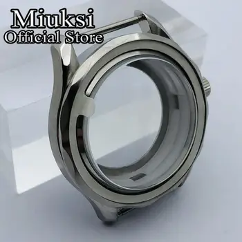 Miuksi 41mm argint steril caz safir de sticlă se potrivesc NH35 NH36 ETA 2836 Mingzhu DG 2813 3804 Miyota 8205 8215 821A circulație