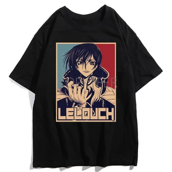 Anime Code Geass Lelouch Lamperouge Femei Barbati Maneca Scurta Harajuku Ullzang T-shirt Estetice Streetwear Tricou de Moda de Top Tees
