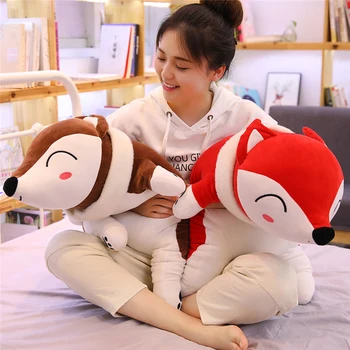Kawaii Pluș Fox Jucării Drăguț Animale Împăiate Păpuși Huggable Perna Perna de Spate Xmas Cadou de Ziua de nastere pentru Copii și Prietena
